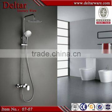 Luxury Double Handle 8 Inch Rainfall Shower Head Thermostatic Bath Shower Faucet Set photo-3