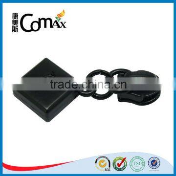 Black Leather Zipper Puller With Metal Slider photo-2