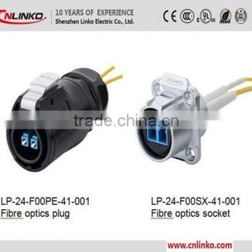 UL/CE/RoHS Compliance Straight Connector, IP65/IP67 Waterproof Fiber Optic Connector