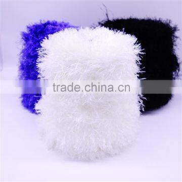 100% polyester feather yarn , with heat setting polyester feather yarn chunky yarn