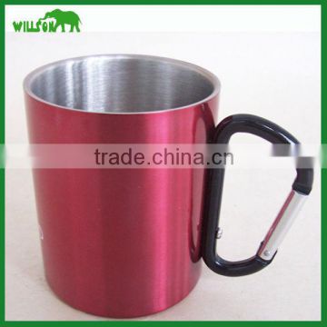 220ml Stainless steel beer mug with carabine