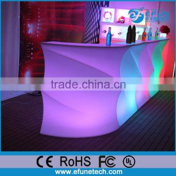 2016 newly bar furniture colorful wave grain led bar table top led counter display