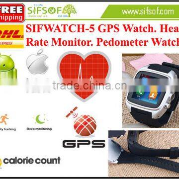 SIFWATCH-5 Heart Rate Monitor Pedometer, Smart Watch Built in GPS, Newest Sport Style Design Pedometer