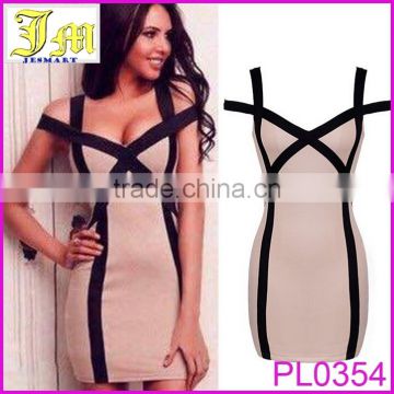 2015 Women Fashion Sleeveless Bodycon Bandage Evening Party Sexy Cocktail Dress Mini