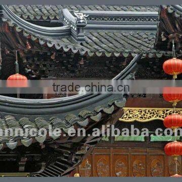 wall screen grey roof tile chinese antique