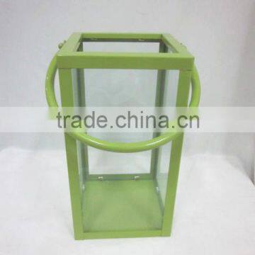 square metal with glass candle holder /pillar holder