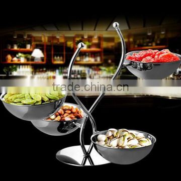 Stainless Steel Candy Nut Stand Serving Bowl Serveware with Handle