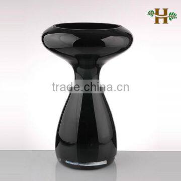 Handmade Black Mushroom Shaped Glass Vase Factory