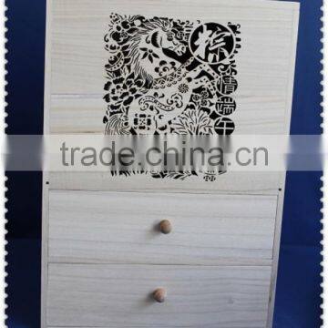 Eco-friend Natural Wooden Cabinet With Basket Drawes for Living Room photo-4