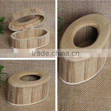 Handmade small oval wooden perforated display box