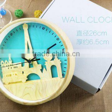2017 New Design Tower Colorful Decorative Wall Clock For Wholesale photo-6