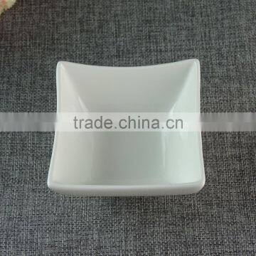 Pure White Ceramic Square Small Sauce Dish photo-2