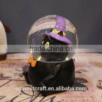 Resin Funny Black Cat Kids Snow Globes Halloween Water Globes photo-3