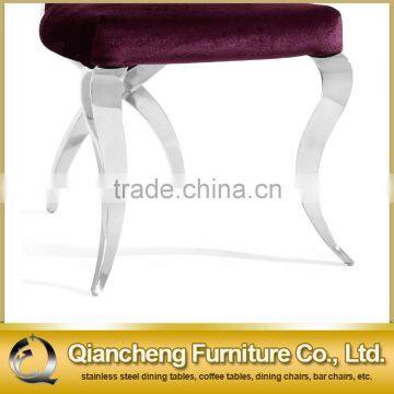 Velvet High Back Stainless Steel Dining Banquet Chair photo-6