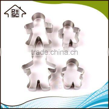 NBRSC Gingerbread Family Cookie Cutters Set of 4 Man Baking Pastry Cake Cookies Cutter photo-5