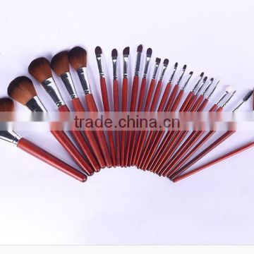 Professional 24piece Hot Pink Synthetic hair makeup brush factory wholesale