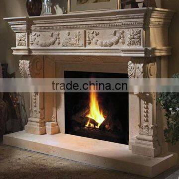 Limestone fireplace mantel,Discount fireplace mantels,White fireplace mantel shelf VFM-NB061A