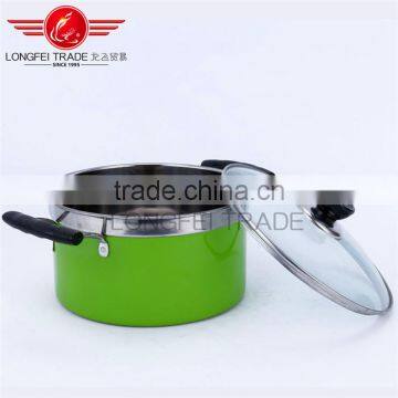 Hot Selling 4pcs Colorized Stainless Steel Soup Pot Kitchen Cookware With Glass Lid photo-4