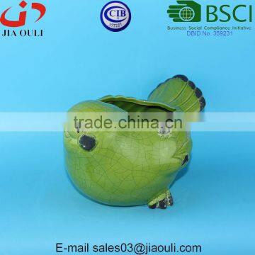Vintage Style Ceramic Garden Bird Figurine Flower Planter, Ceramic Bird Planter photo-2