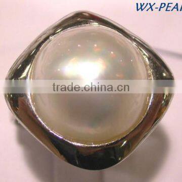 High End Jewelry Gold Pearl Ring Tahitian Pearl Ring