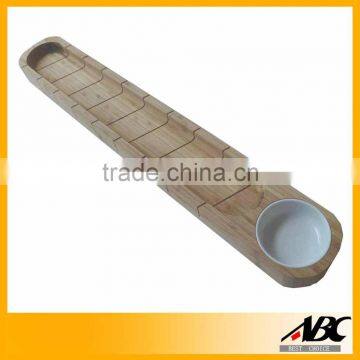 Hot-selling Rubber Wood Bread Cutting Board With Ceramic Bowl