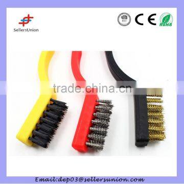 Zinc Coated Wire Brush With3 Colors Plastic Handle photo-3