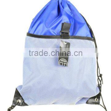 Promotional Custom Designed Mesh Drawstring Backpacks/Wholesale String Bags With Front Mesh Pockets photo-3