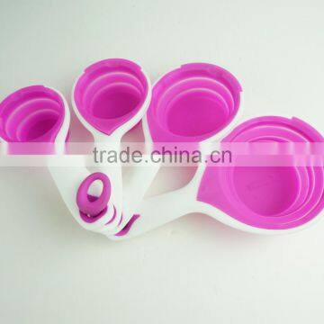 16128 SILICONE MEASURING CUPS SET CUP SPOON KITCHEN TOOL COLLAPSIBLE BAKING COOK photo-2