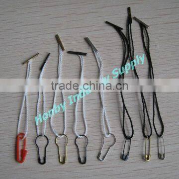 China Hot Sale (safety pin+ string) Clothes String Hang Tag