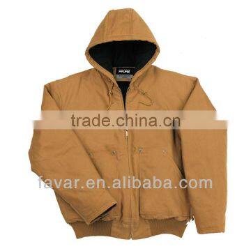 canvas duck shell quilted to flame retardant twill lining workwear jacket