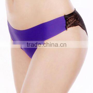 YunMengNi Ladies New Arrival Candy Colors and Transparent Lace Hipster Women Ice Silk Seamless Panty photo-5