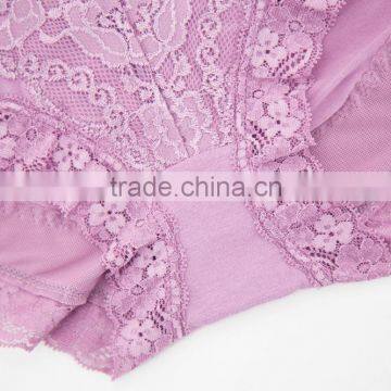 Purple Cheapest 95% Cotton 5% Spandex With Lace Sexy Fancy Woman Underwear photo-5