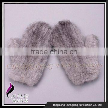 CX-A-60K Hand Knitted Elastic Genuine Women Mink Fur Gloves photo-5