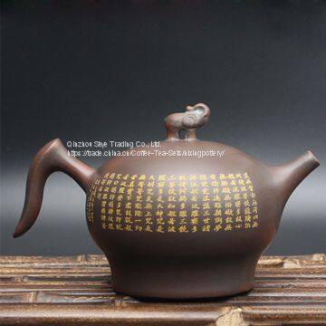 Hand Engraving Tea Pot Elephant Teapot Cover Nixing Pottery Tea Ware