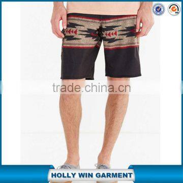 Water-resistant mens custom boardshorts in geometric pattern