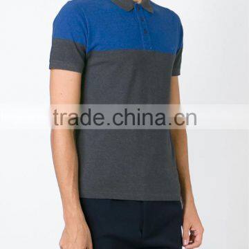 Grey and Blue Cotton Color Combination Polo Shirt for Men Wholesale photo-2