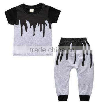 S17558A High Quality Kids Boys Clothing T-shirt+Pants Children's Sports Sets photo-3