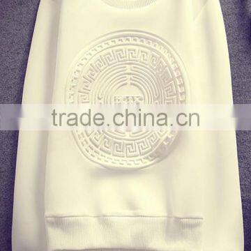 Fashion Scuba Crewneck Sweatshirt Embossed Pullover photo-5