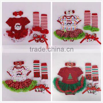 Wholesale 4pcs Cute Christmas Baby Tutu Romper Set