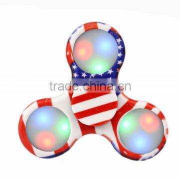 Fingertip Gyro Camouflage LED Glow Gyro Hand Spinner Frilly Fidget With Switch Painted Toys photo-3