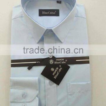 Spring mens long sleeve sky blue dress shirt