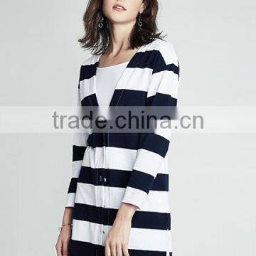 Women's Machine Knitted Patterns Aztec Long Tunic Cotton Cardigan Sweater for Wholesale photo-2