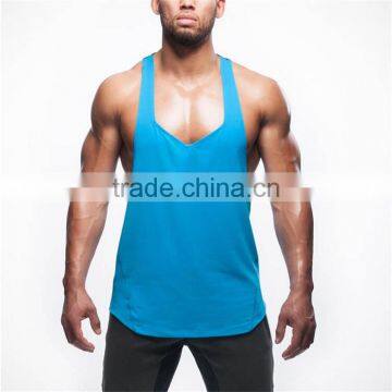 Shandao OEM Sleeveless Custom Design New Arrival Blue 100%polyester Gym Clothing Men photo-2