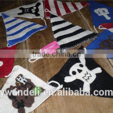 Felt So Good Jolly Roger Pirate Bunting, Nautical Garland Sea Ship Bunting