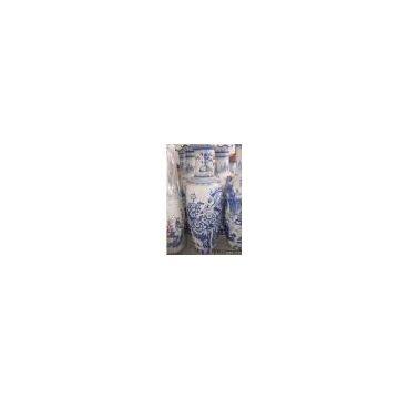 Sell Big Blue And White Ceramic And Porcelain Vase (36