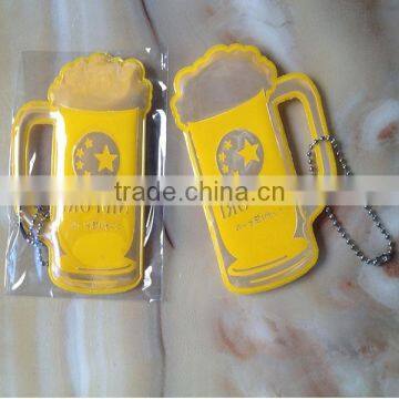 Cheap cup shape advertising reflective keychain for giveaway