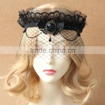 Lady Gothic Crown Flower Half Face Eye Mask Costume Ball Halloween Carnival Accessories Party Sexy