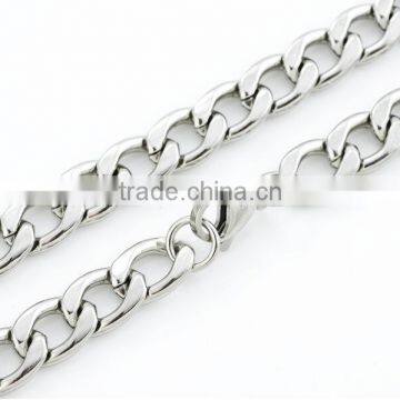 Stainless Steel Curb Link Necklace Chain Popular Men Heavy Steel Chain Necklace