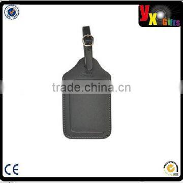 Grandluxe Black PU Leather Luggage Tag