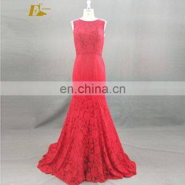 Wholesale Sleeveless Lace Pattern Mermaid Long Weddings Bridesmaid Dresses photo-1